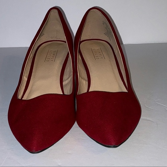 Simply Styled, Red Suede-Like Pumps, 9.5 - Picture 2 of 11